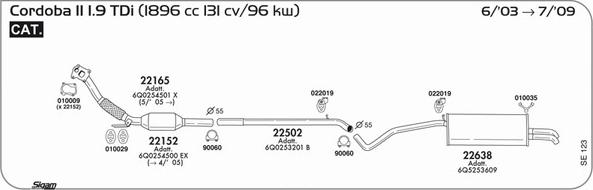 Sigam SE123 - Impianto gas scarico www.autoricambit.com