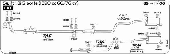 Sigam SZ036 - Impianto gas scarico www.autoricambit.com