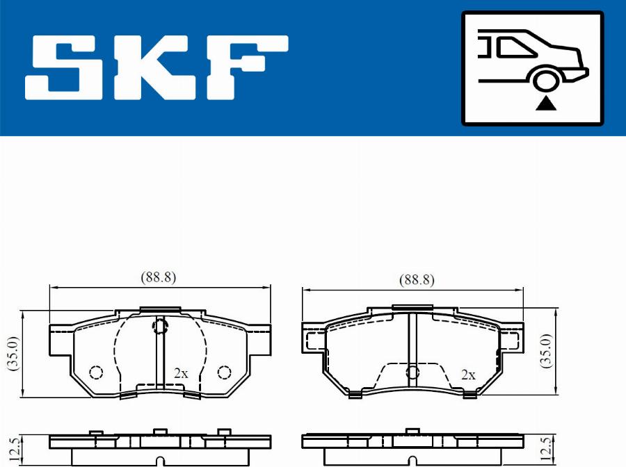 SKF VKBP 90996 - Kit pastiglie freno, Freno a disco www.autoricambit.com