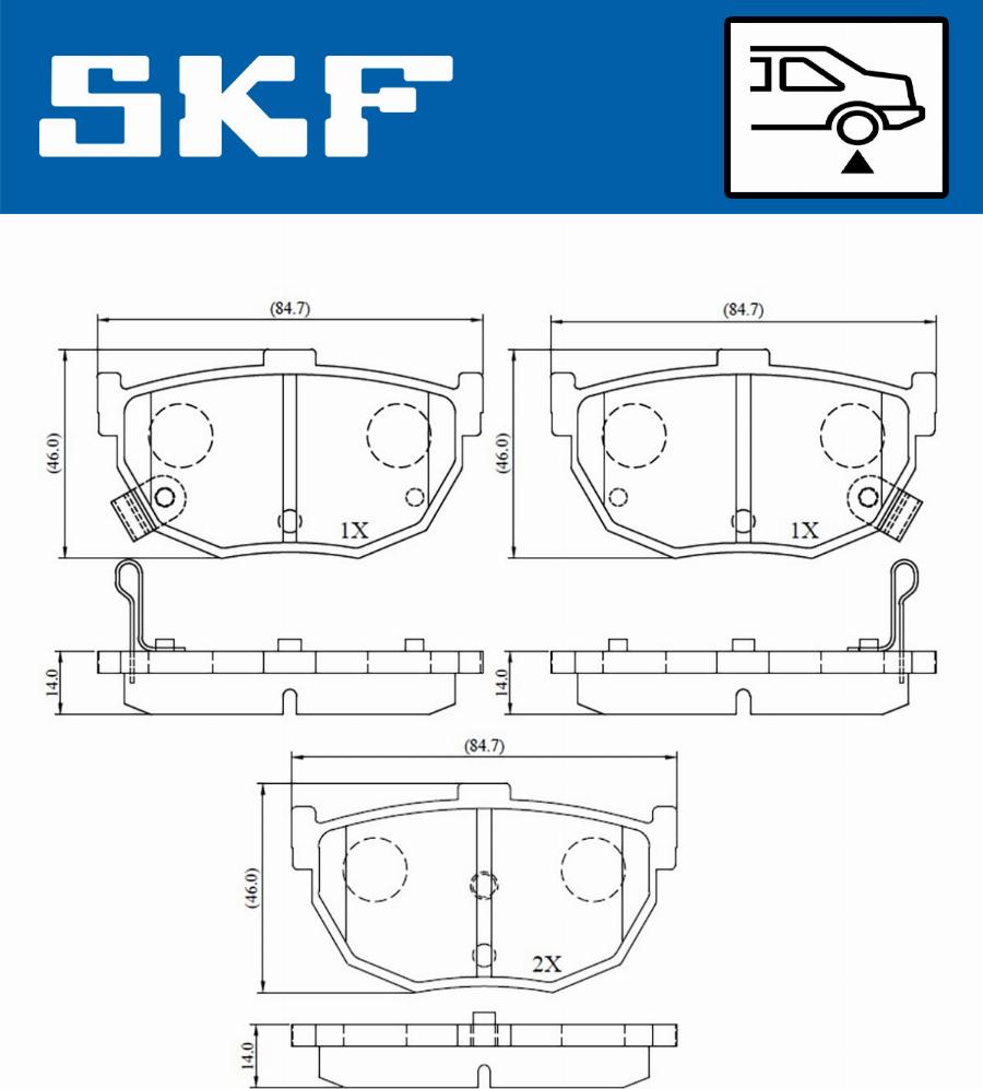 SKF VKBP 90483 A - Kit pastiglie freno, Freno a disco www.autoricambit.com