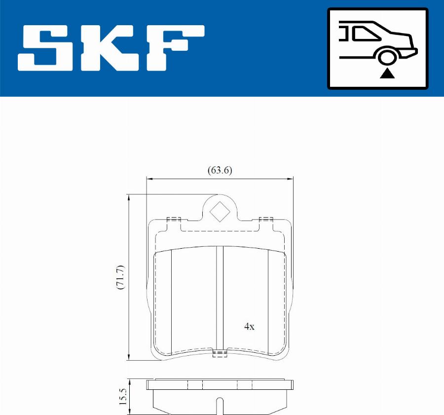 SKF VKBP 90434 - Kit pastiglie freno, Freno a disco www.autoricambit.com