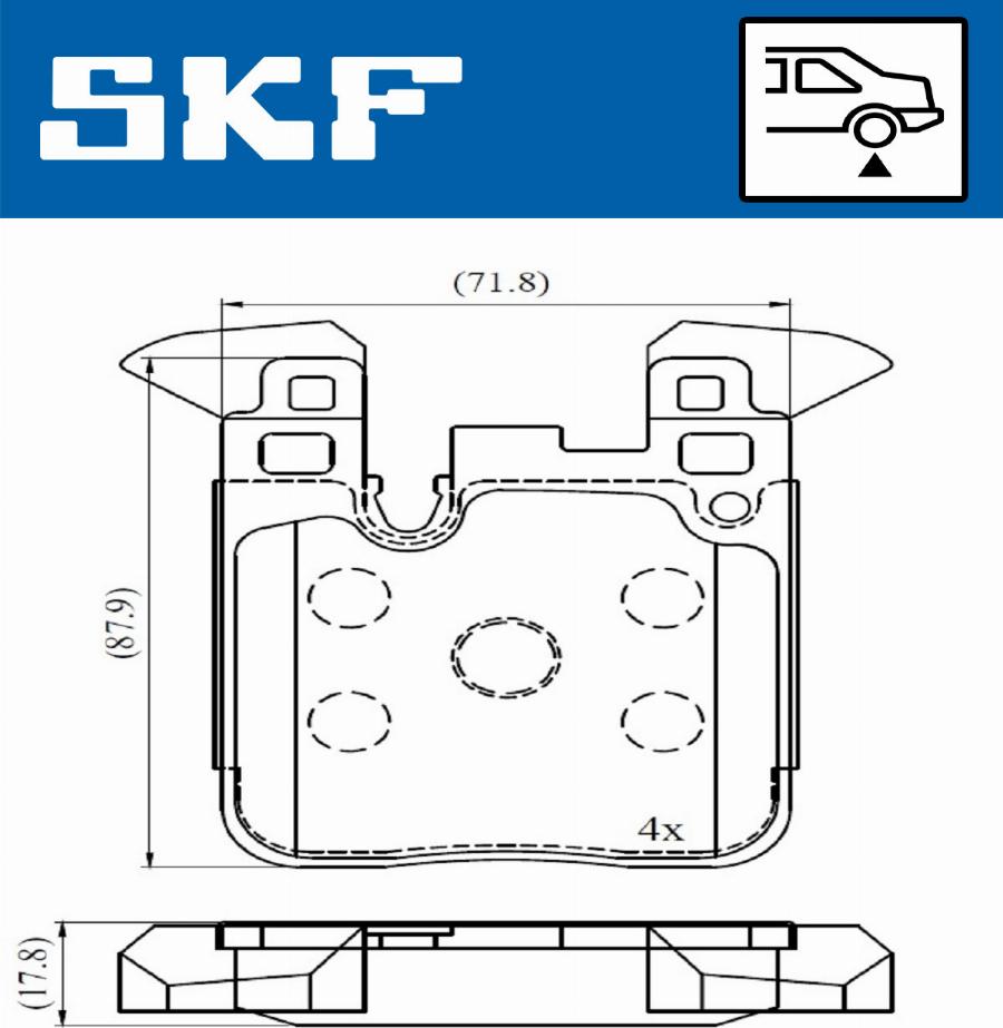 SKF VKBP 90554 - Kit pastiglie freno, Freno a disco www.autoricambit.com