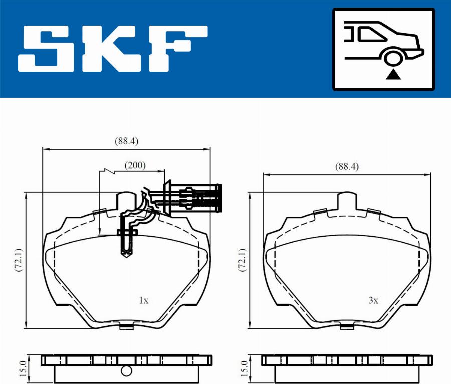 SKF VKBP 90506 E - Kit pastiglie freno, Freno a disco www.autoricambit.com