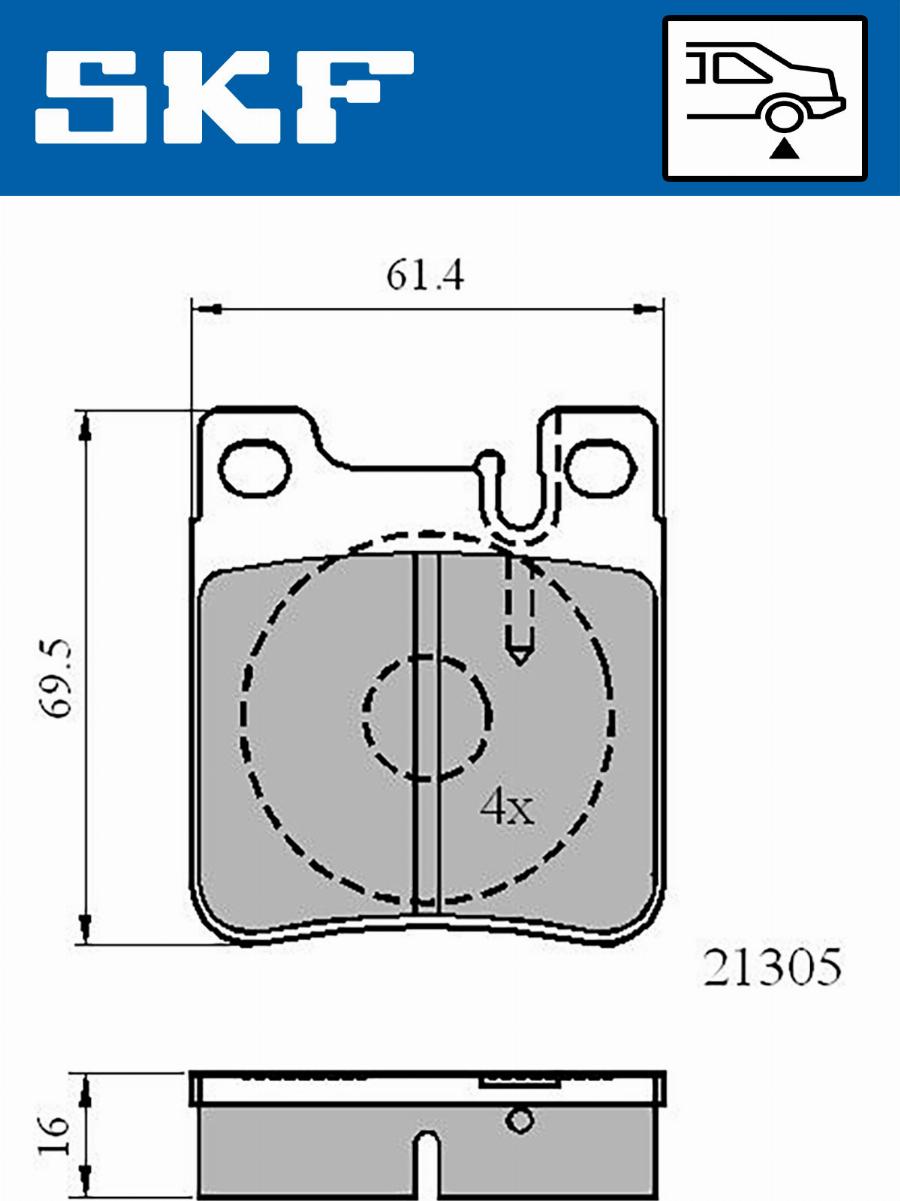 SKF VKBP 90502 - Kit pastiglie freno, Freno a disco www.autoricambit.com