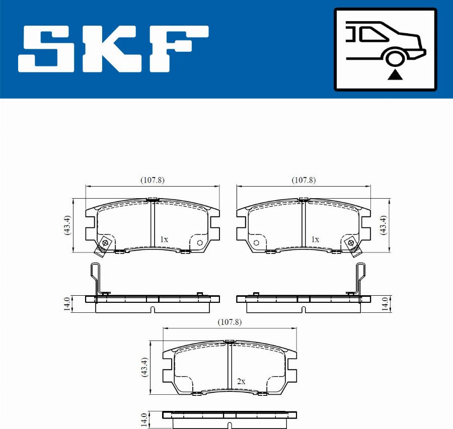 SKF VKBP 90571 A - Kit pastiglie freno, Freno a disco www.autoricambit.com