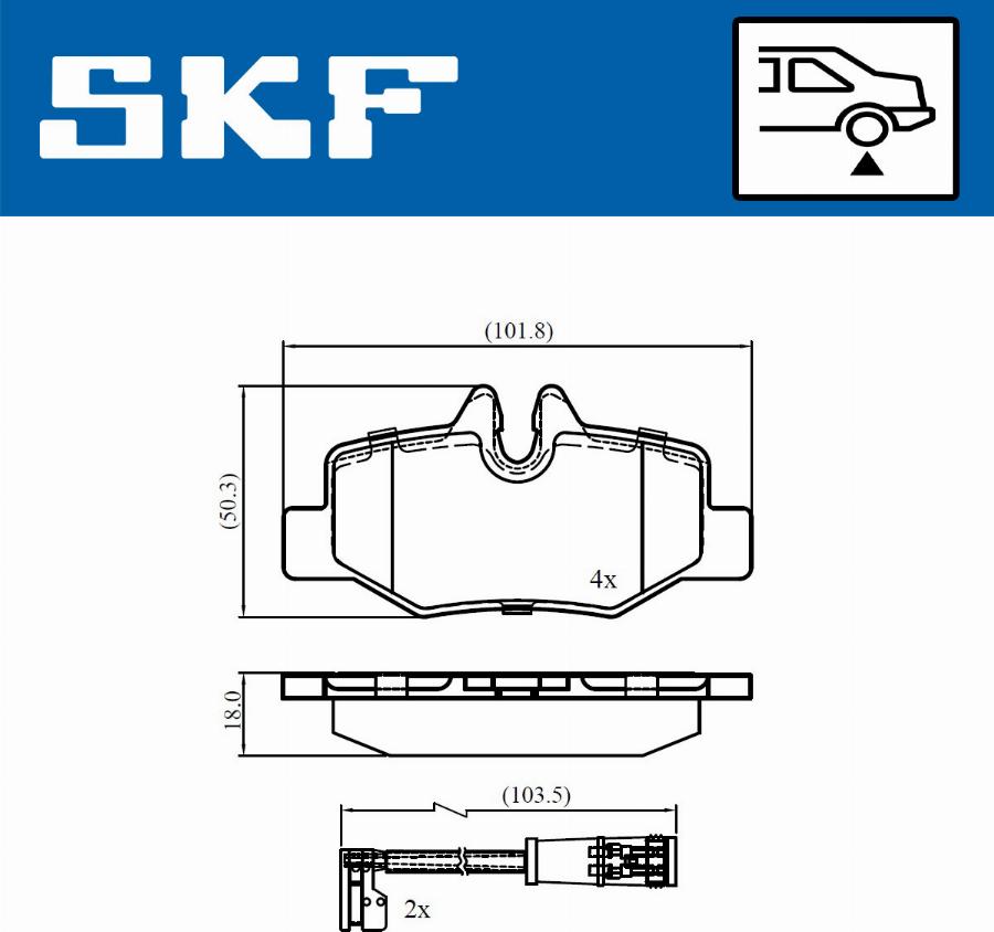 SKF VKBP 90060 E - Kit pastiglie freno, Freno a disco www.autoricambit.com