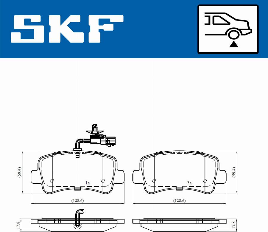 SKF VKBP 90010 E - Kit pastiglie freno, Freno a disco www.autoricambit.com