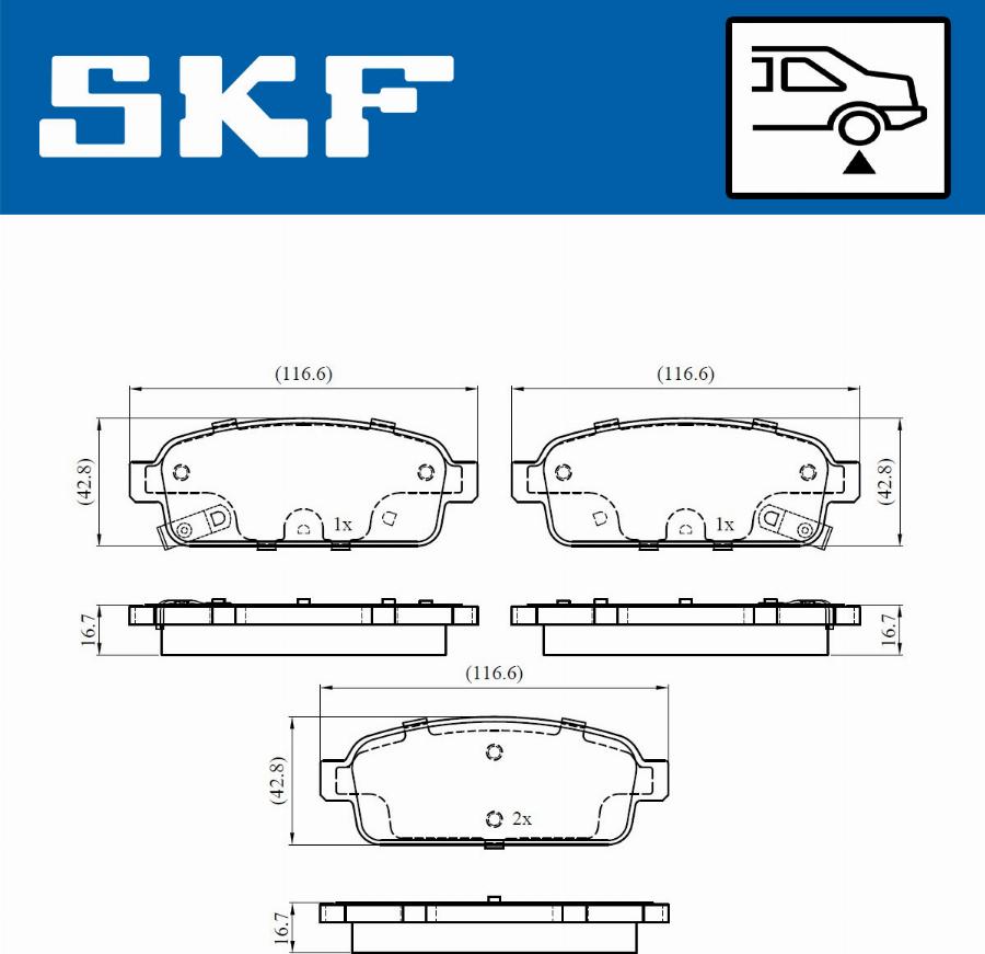 SKF VKBP 90033 A - Kit pastiglie freno, Freno a disco www.autoricambit.com