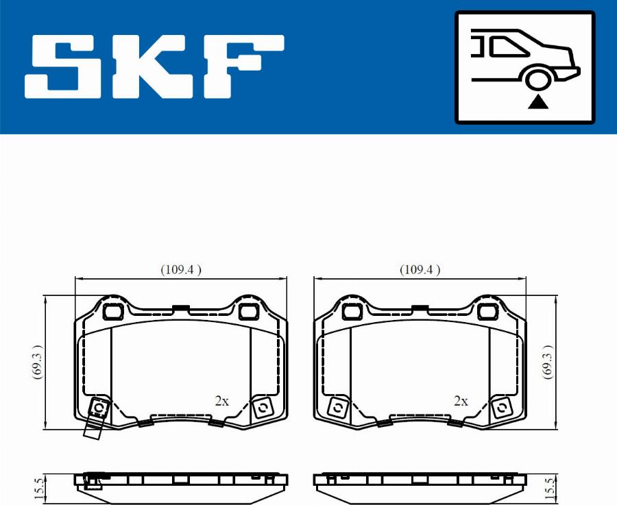 SKF VKBP 90849 A - Kit pastiglie freno, Freno a disco www.autoricambit.com