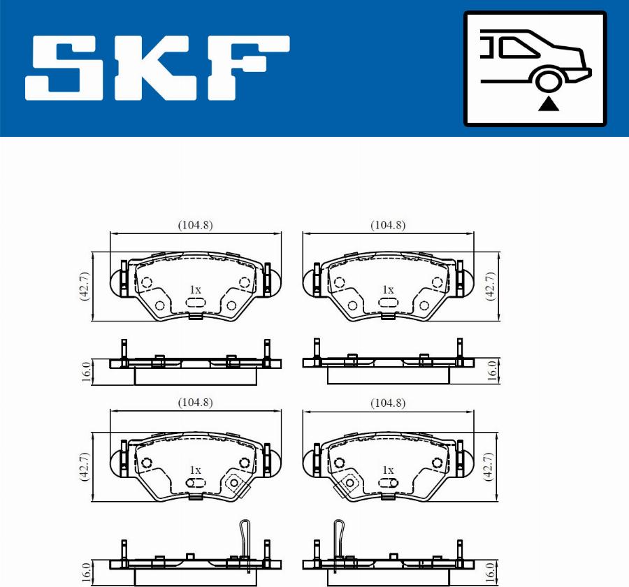 SKF VKBP 90806 A - Kit pastiglie freno, Freno a disco www.autoricambit.com