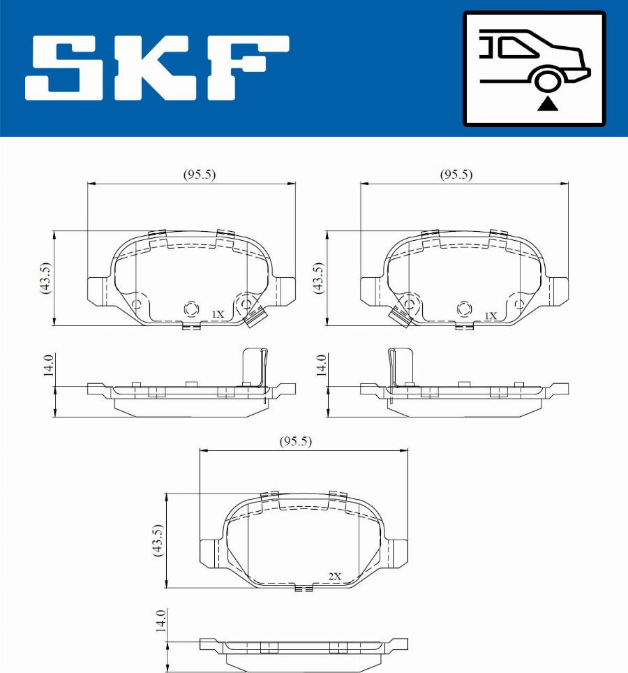 SKF VKBP 90808 A - Kit pastiglie freno, Freno a disco www.autoricambit.com