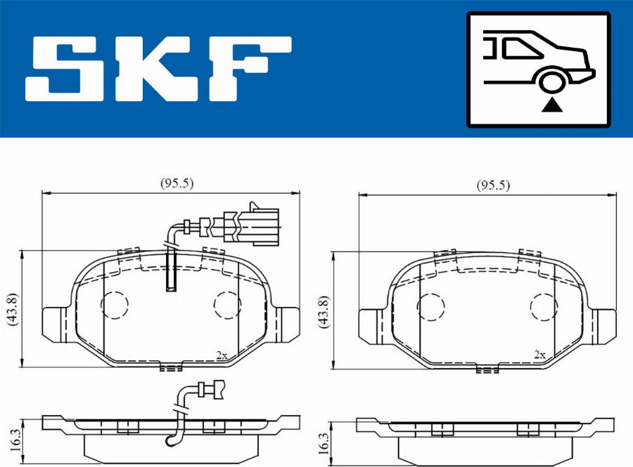 SKF VKBP 90398 E - Kit pastiglie freno, Freno a disco www.autoricambit.com