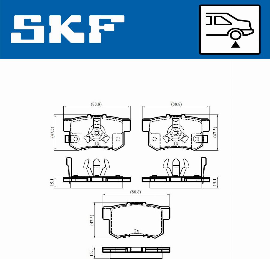 SKF VKBP 90397 A - Kit pastiglie freno, Freno a disco www.autoricambit.com