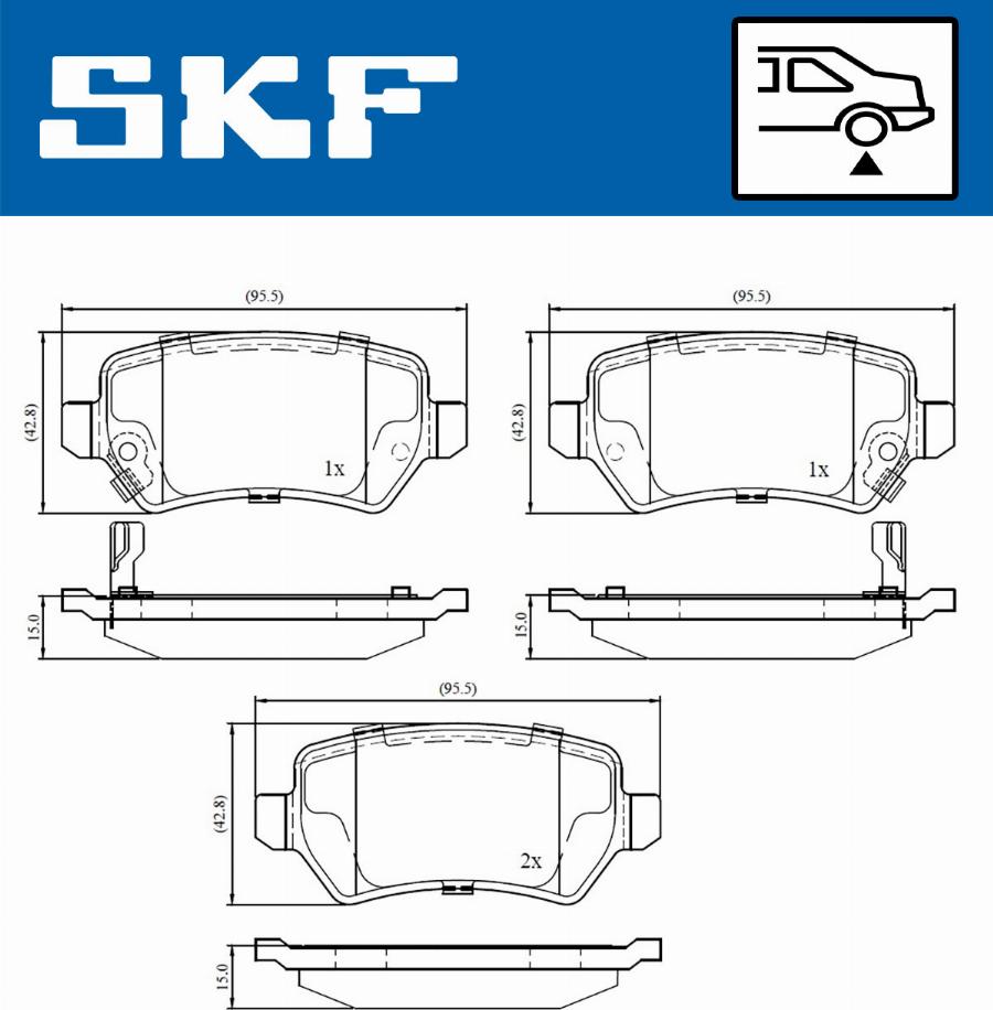 SKF VKBP 90338 A - Kit pastiglie freno, Freno a disco www.autoricambit.com