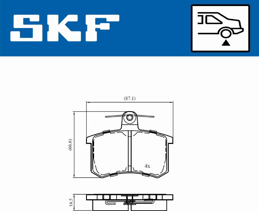 SKF VKBP 90725 - Kit pastiglie freno, Freno a disco www.autoricambit.com