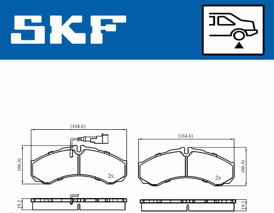 SKF VKBP 91061 E - Kit pastiglie freno, Freno a disco www.autoricambit.com