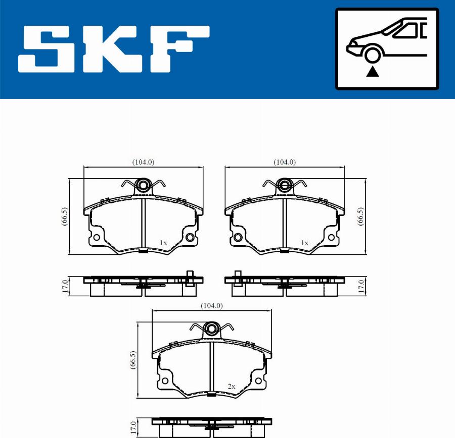 SKF VKBP 80911 A - Kit pastiglie freno, Freno a disco www.autoricambit.com