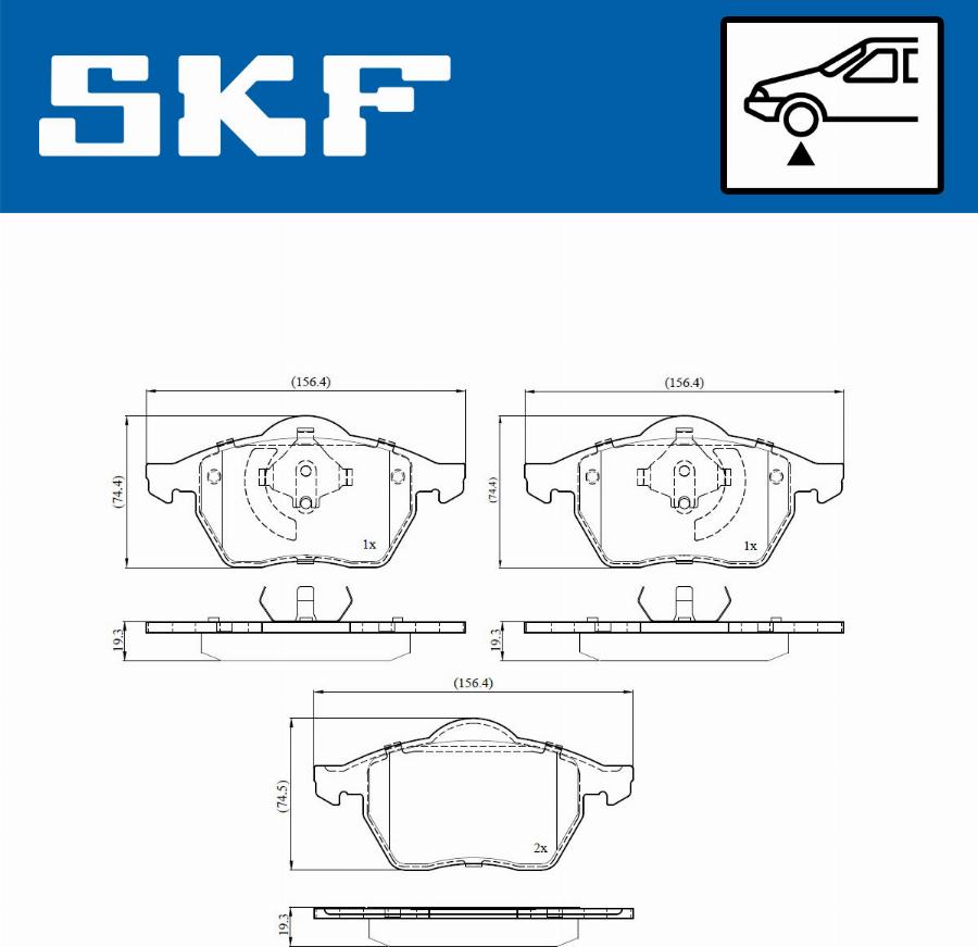 SKF VKBP 80936 - Kit pastiglie freno, Freno a disco www.autoricambit.com