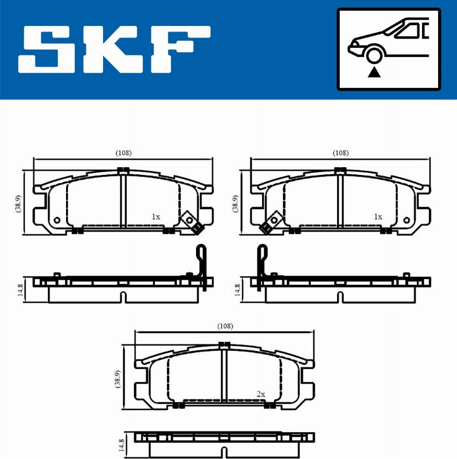 SKF VKBP 80457 - Kit pastiglie freno, Freno a disco www.autoricambit.com