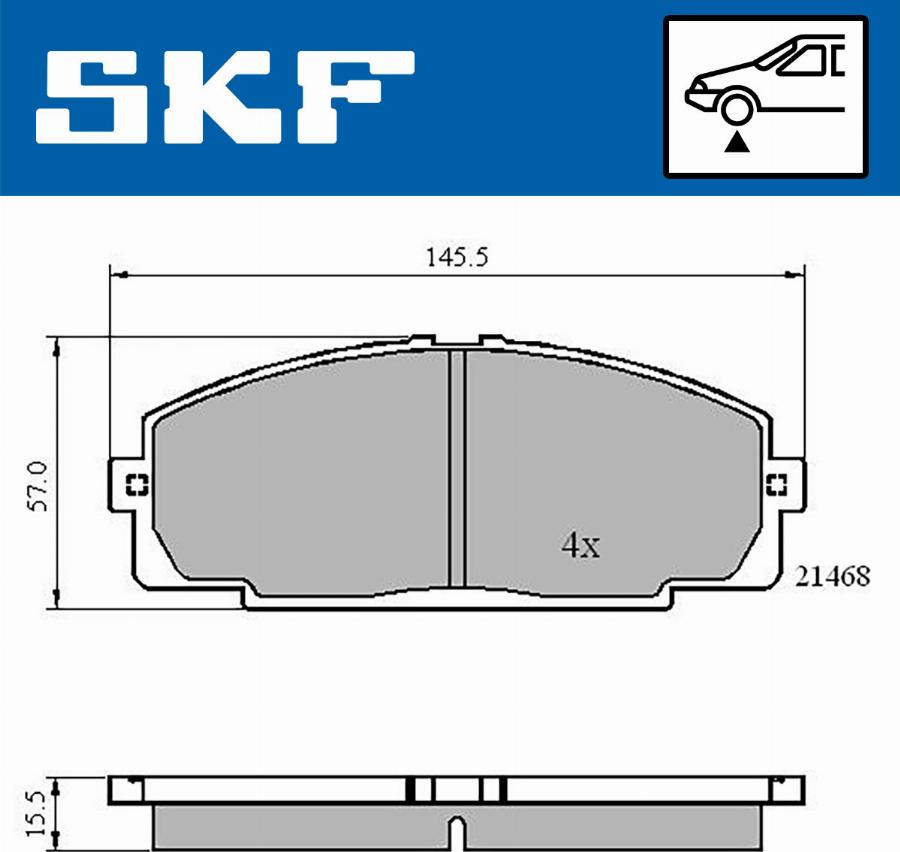 SKF VKBP 80462 - Kit pastiglie freno, Freno a disco www.autoricambit.com