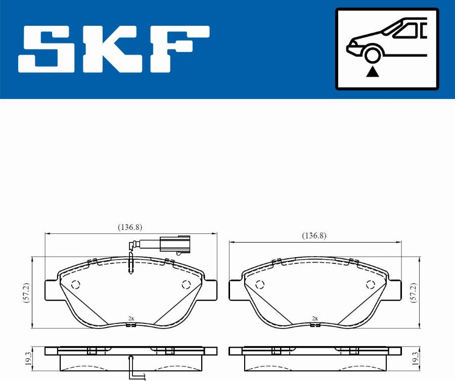 SKF VKBP 80408 E - Kit pastiglie freno, Freno a disco www.autoricambit.com