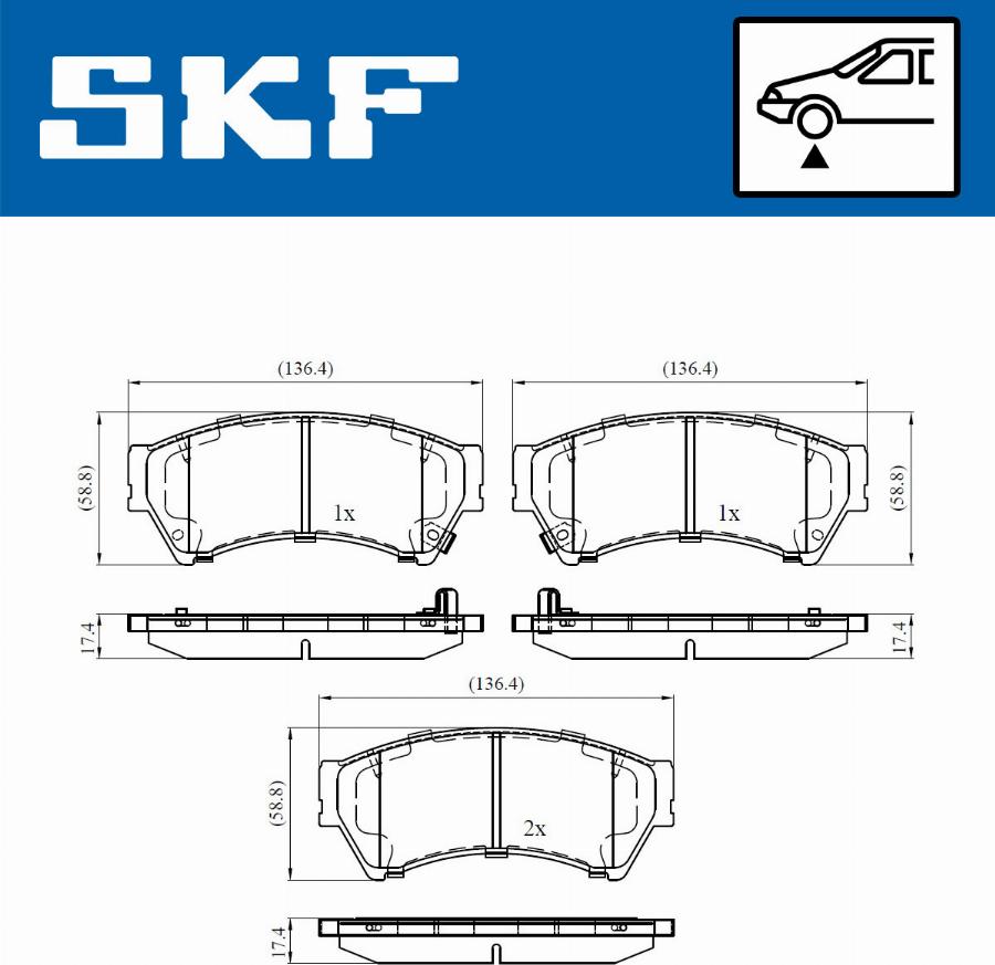 SKF VKBP 80410 A - Kit pastiglie freno, Freno a disco www.autoricambit.com