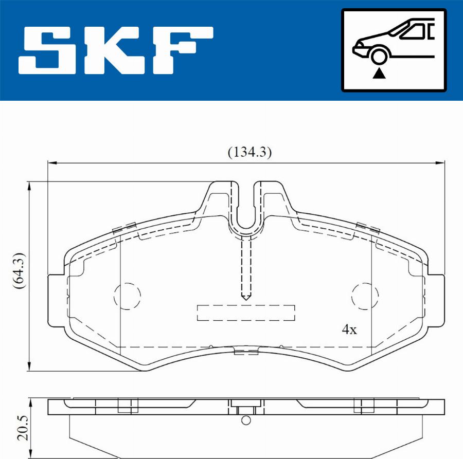 SKF VKBP 80412 - Kit pastiglie freno, Freno a disco www.autoricambit.com