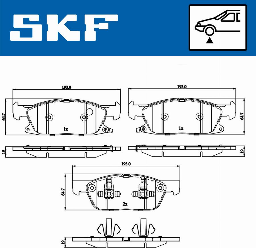 SKF VKBP 80433 A - Kit pastiglie freno, Freno a disco www.autoricambit.com