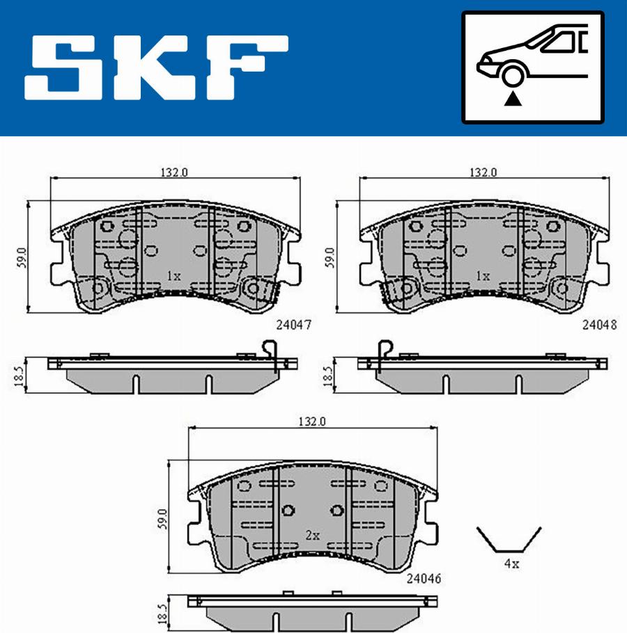 SKF VKBP 80421 A - Kit pastiglie freno, Freno a disco www.autoricambit.com