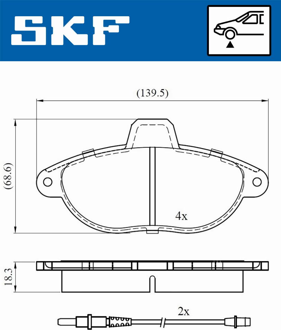 SKF VKBP 80423 E - Kit pastiglie freno, Freno a disco www.autoricambit.com