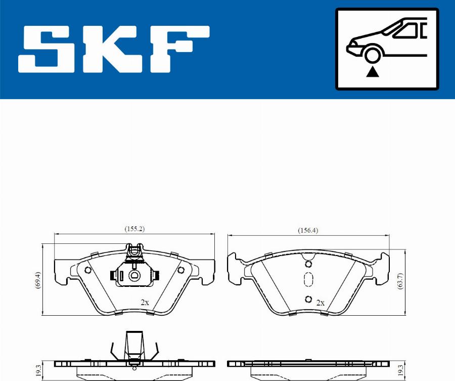 SKF VKBP 80474 - Kit pastiglie freno, Freno a disco www.autoricambit.com