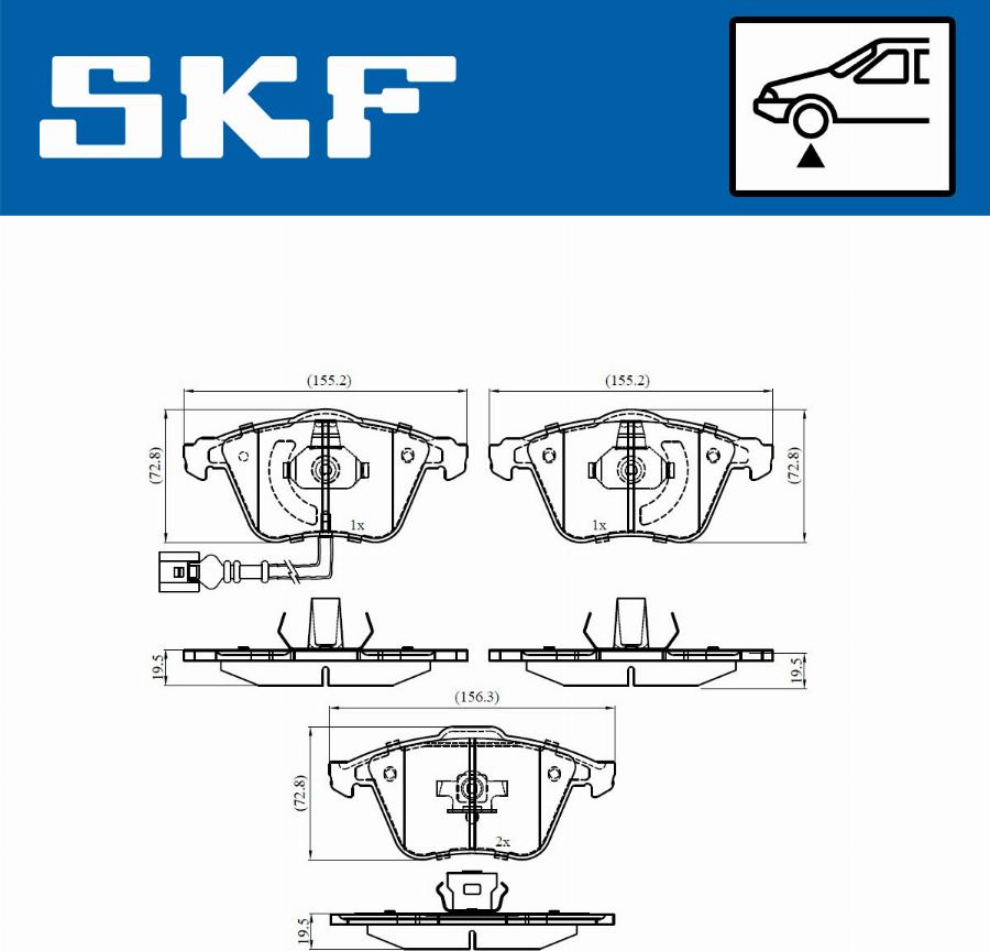 SKF VKBP 80594 E - Kit pastiglie freno, Freno a disco www.autoricambit.com