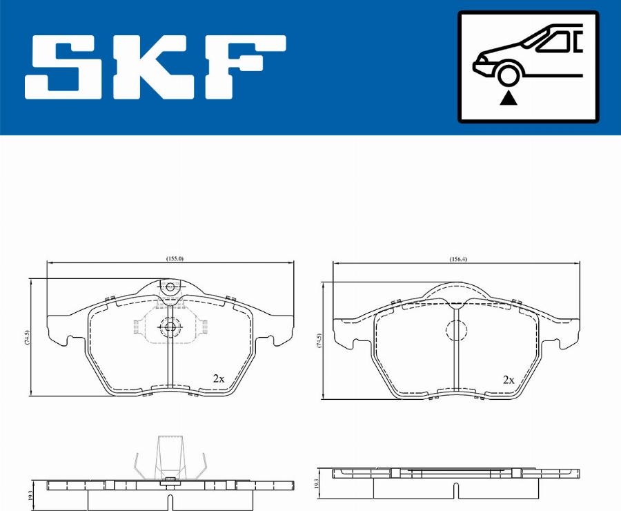 SKF VKBP 80593 - Kit pastiglie freno, Freno a disco www.autoricambit.com