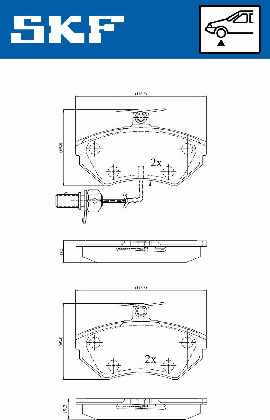 SKF VKBP 80547 E - Kit pastiglie freno, Freno a disco www.autoricambit.com