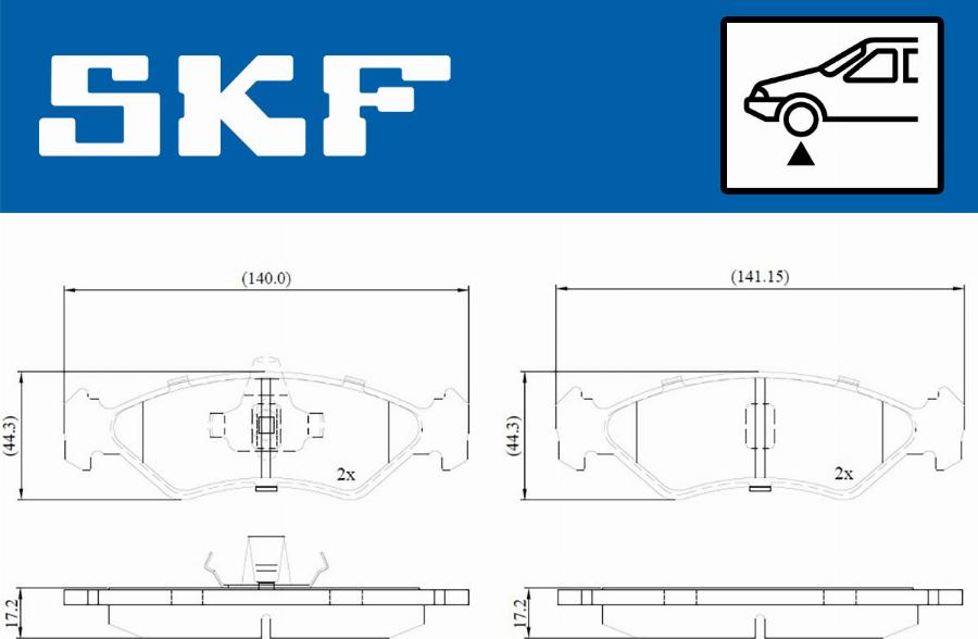 SKF VKBP 80550 - Kit pastiglie freno, Freno a disco www.autoricambit.com