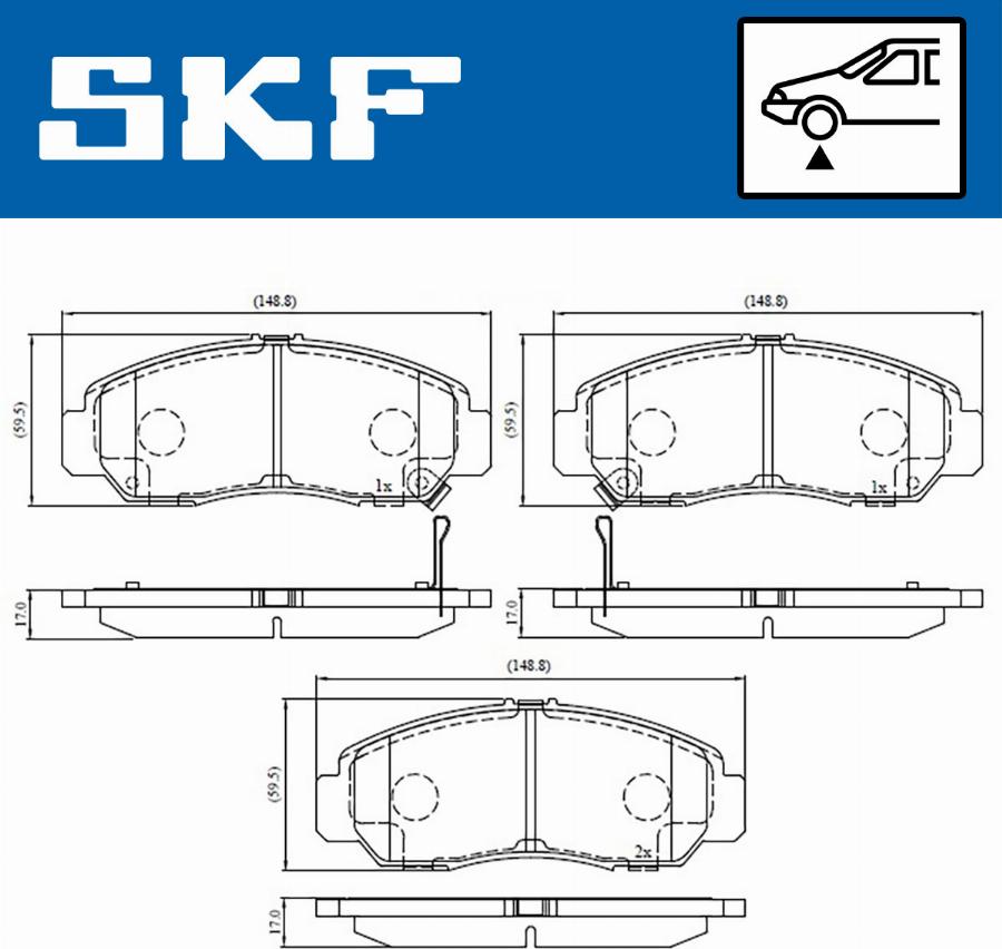 SKF VKBP 80558 A - Kit pastiglie freno, Freno a disco www.autoricambit.com