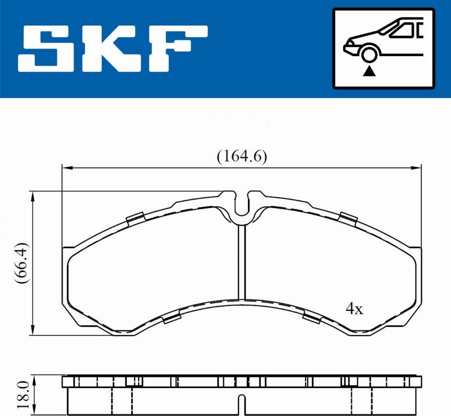 SKF VKBP 80507 - Kit pastiglie freno, Freno a disco www.autoricambit.com