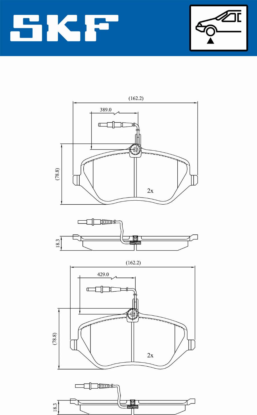 SKF VKBP 80519 E - Kit pastiglie freno, Freno a disco www.autoricambit.com