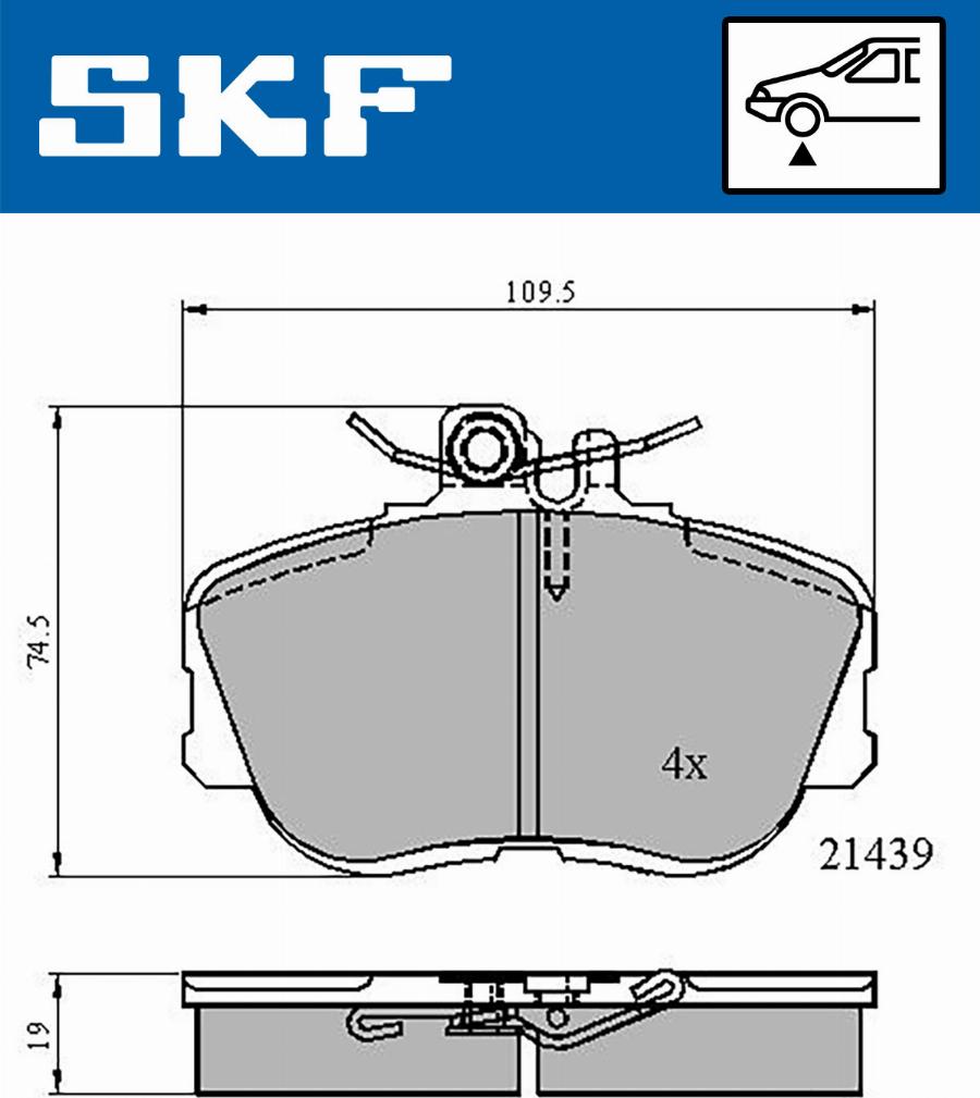 SKF VKBP 80516 - Kit pastiglie freno, Freno a disco www.autoricambit.com