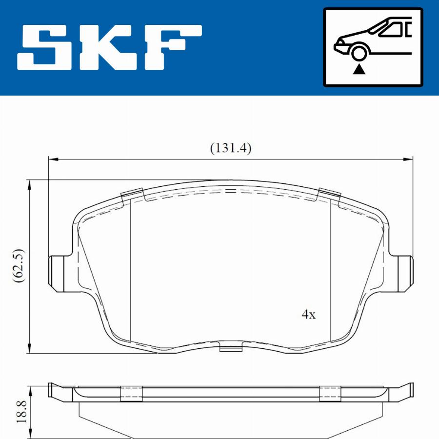 SKF VKBP 80517 - Kit pastiglie freno, Freno a disco www.autoricambit.com