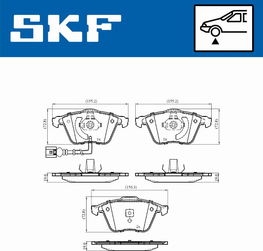 SKF VKBP 80586 E - Kit pastiglie freno, Freno a disco www.autoricambit.com