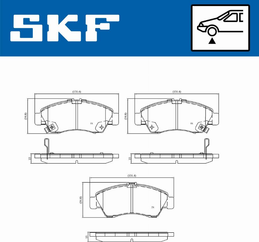 SKF VKBP 80521 A - Kit pastiglie freno, Freno a disco www.autoricambit.com