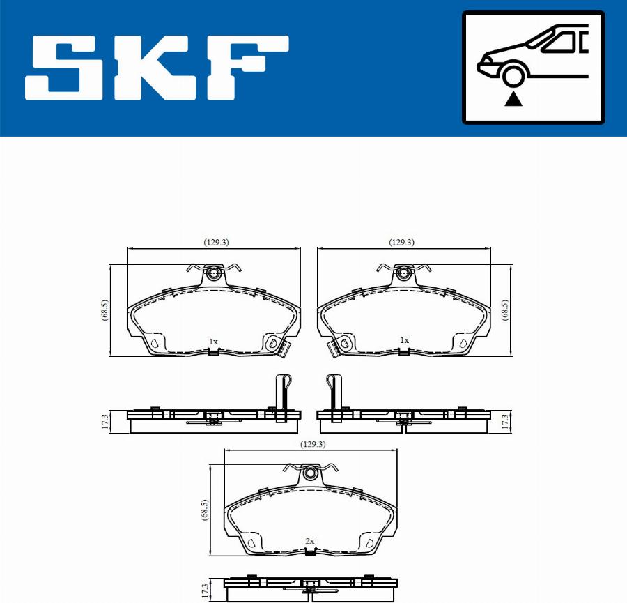 SKF VKBP 80577 A - Kit pastiglie freno, Freno a disco www.autoricambit.com