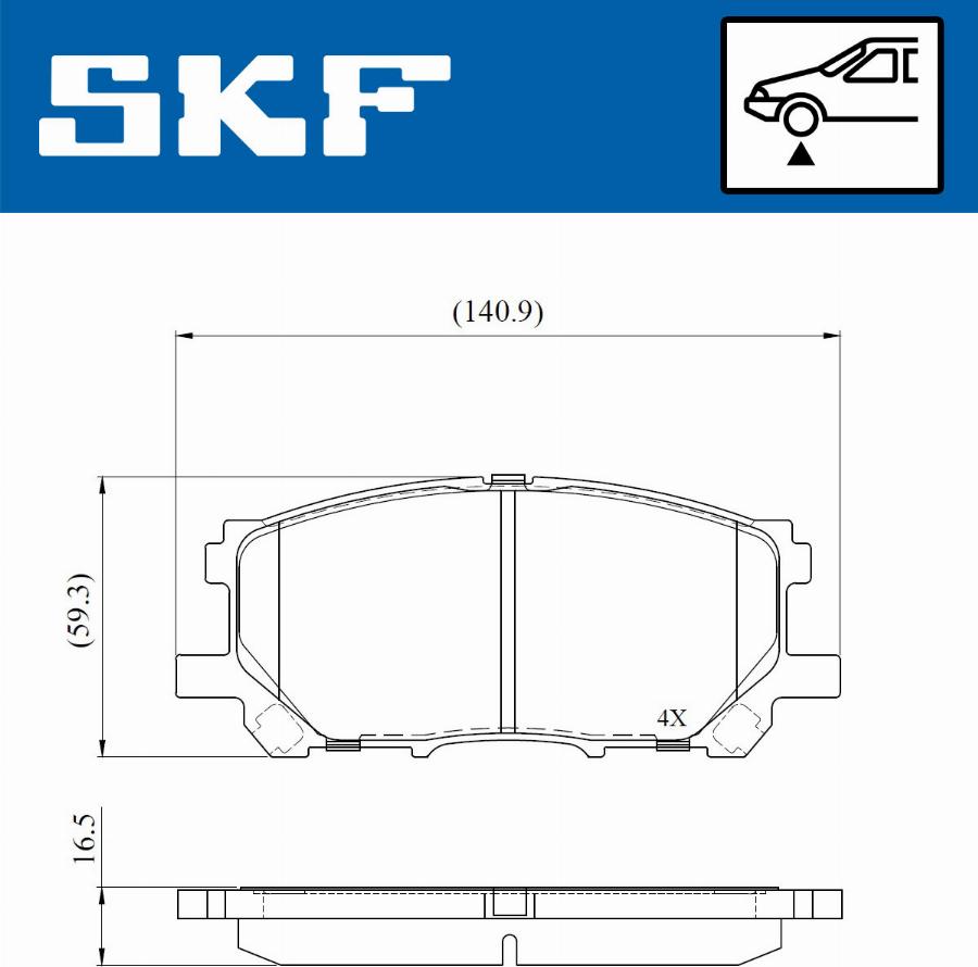 SKF VKBP 80693 - Kit pastiglie freno, Freno a disco www.autoricambit.com