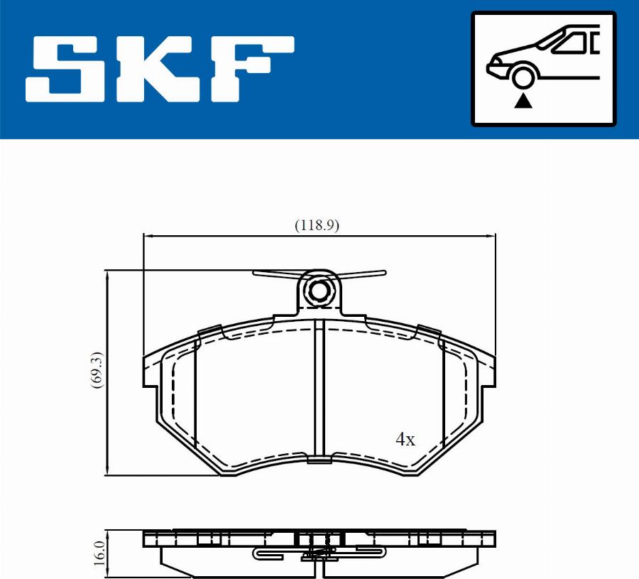 SKF VKBP 80668 - Kit pastiglie freno, Freno a disco www.autoricambit.com