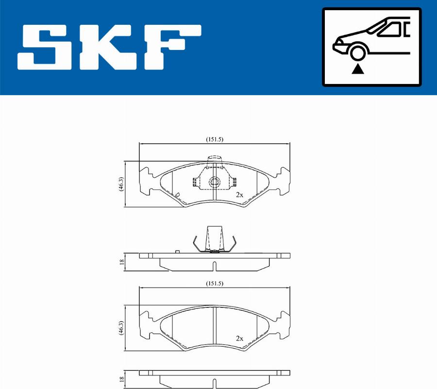 SKF VKBP 80602 - Kit pastiglie freno, Freno a disco www.autoricambit.com