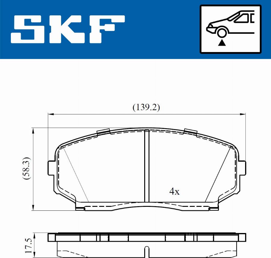 SKF VKBP 80612 A - Kit pastiglie freno, Freno a disco www.autoricambit.com