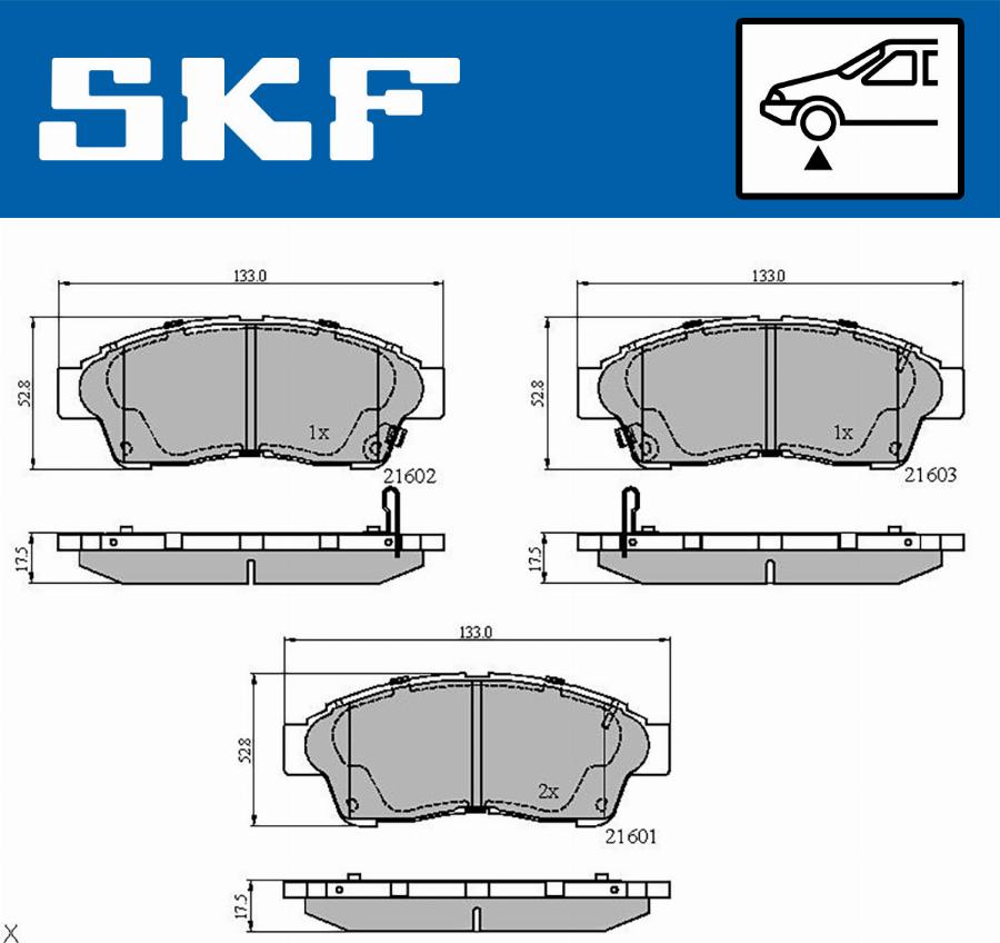 SKF VKBP 80638 A - Kit pastiglie freno, Freno a disco www.autoricambit.com