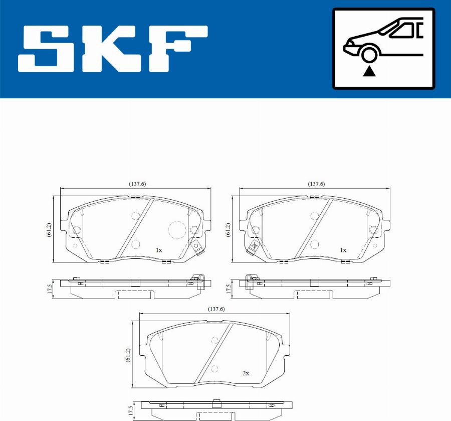 SKF VKBP 80637 A - Kit pastiglie freno, Freno a disco www.autoricambit.com