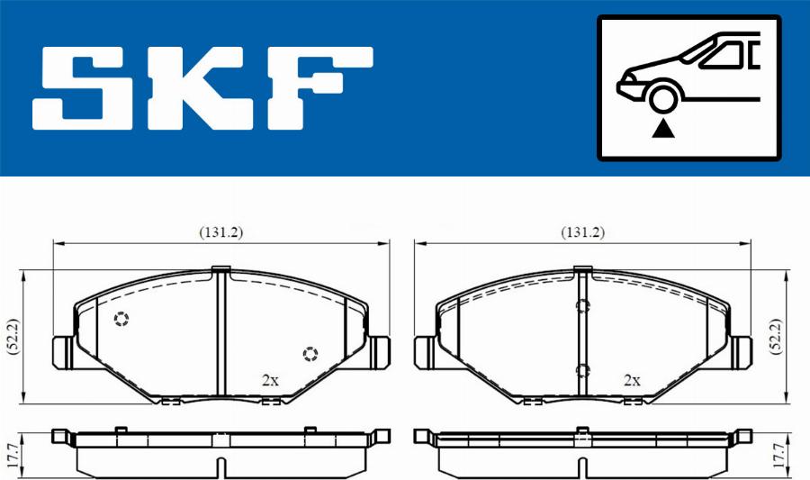 SKF VKBP 80628 - Kit pastiglie freno, Freno a disco www.autoricambit.com